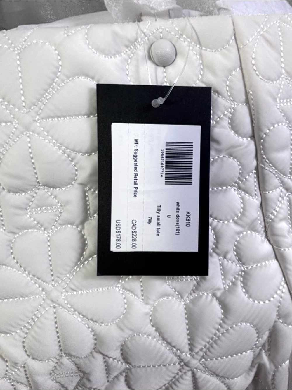 Kate Spade New York Tilly Quilted Sm Tote. White Dove. - Picture 15 of 15